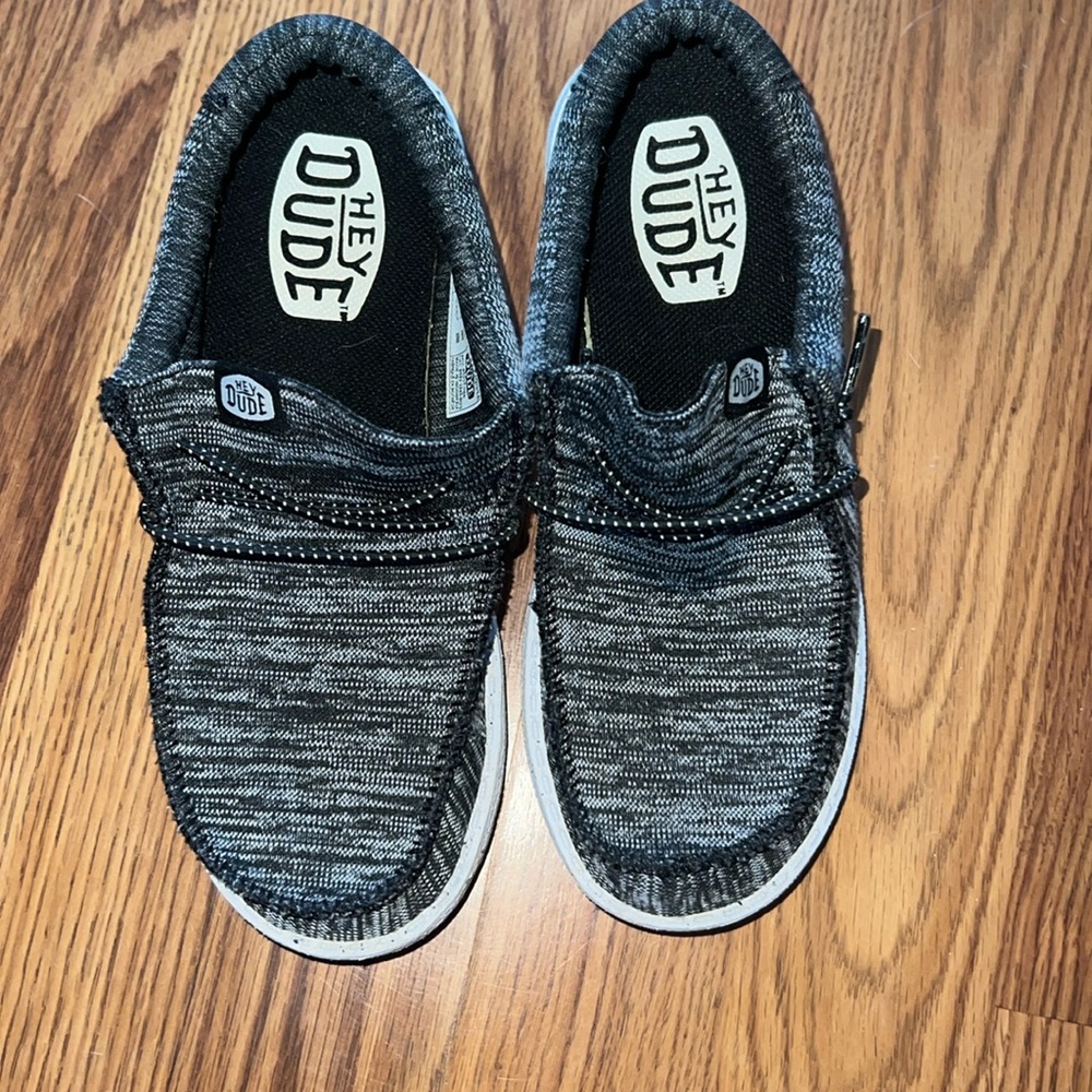 Hey Dude Kids Shoes Gray Black Slip-Ons